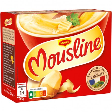 MOUSLINE Purée de pomme de terre nature portions - 4x31.25g